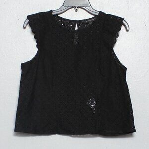 Banana Republic factory lace black ruffle blouse